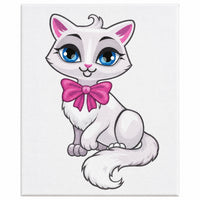 GATINHA COM LAÇO ROSA 20X30CM
