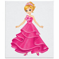 PRINCESA DE VESTIDO ROSA 20X30