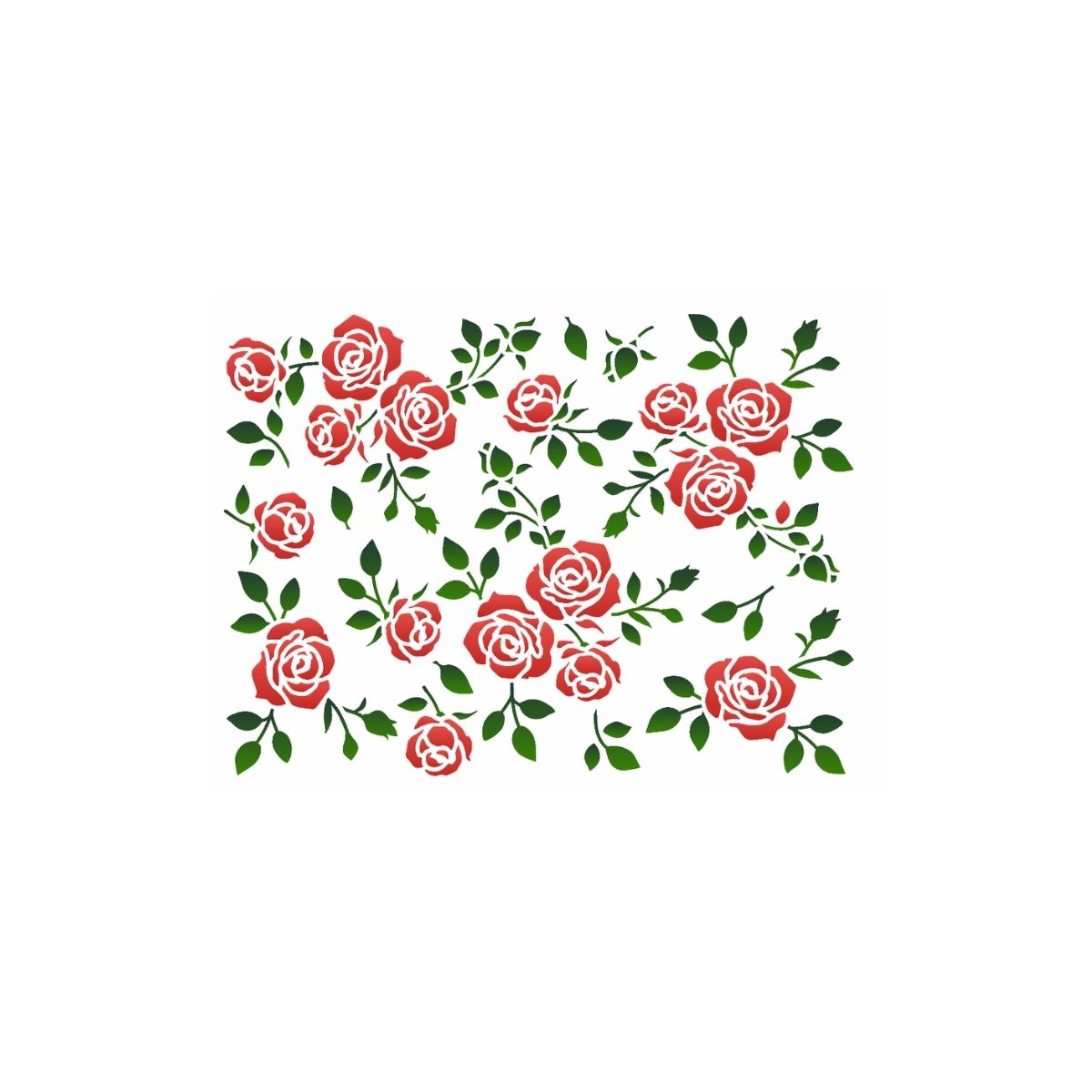 Stencil Opa 15x20cm - Estamparia Floral Rosas - 3431