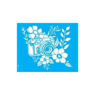 Stencil Opa 20x25cm - Câmera com Flores - 3435