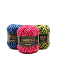 Barbante Barroco Multicolor Premium Algodão Mercerizado Crochê Tricô 200g 226m Tex 885 - Círculo