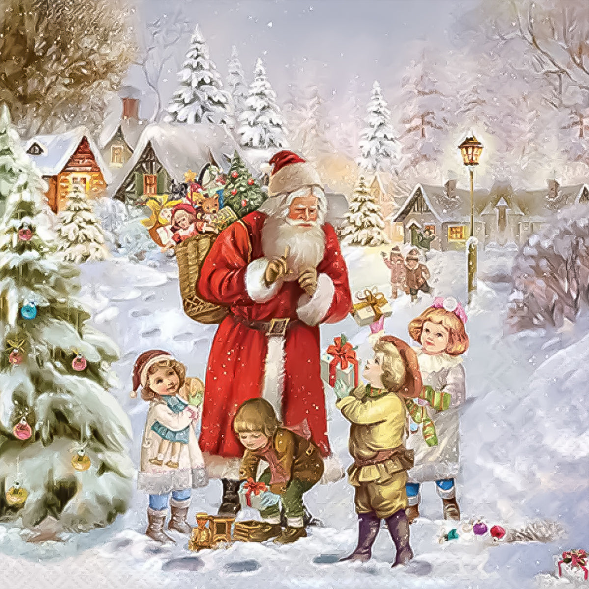 Guardanapo para Decoupage Ambiente 33x33cm com 20 Unidades - Papai Noel Natal