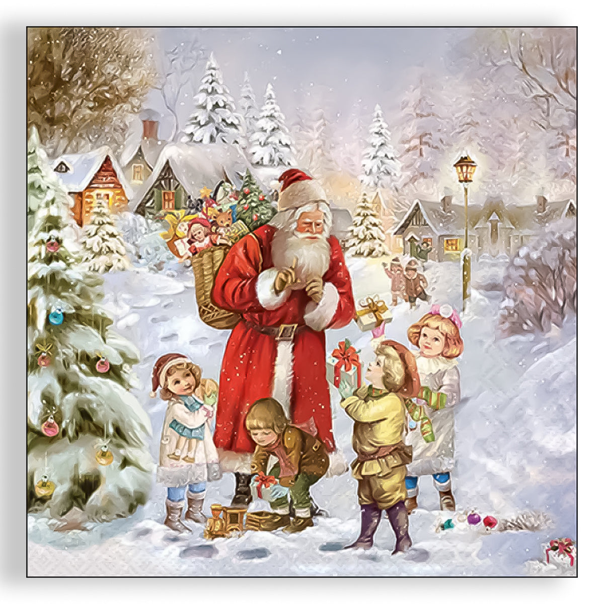 Guardanapo para Decoupage Ambiente 33x33cm com 20 Unidades - Papai Noel Natal