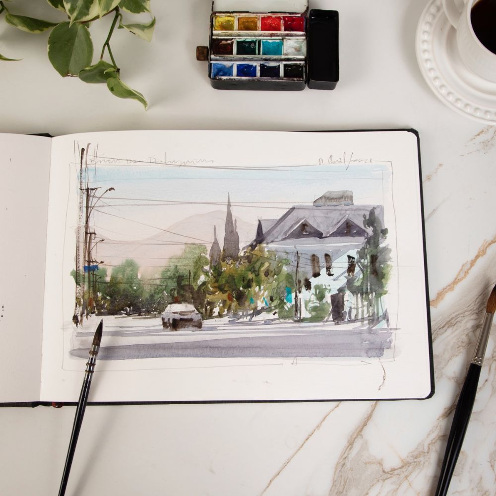 Caderno de Aquarela Hahnemühle Watercolour Book 14x14cm 30 Folhas 200g/m²