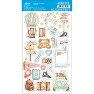 Adesivo com Recorte Coleção Kit Viagem 10,5x18cm para Artesanato e Scrapbook Adl3-010 - Litoarte