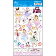 Adesivo com Recorte Bailarinas 10,5x18cm para Artesanato e Scrapbook Adl3-012 - Litoarte