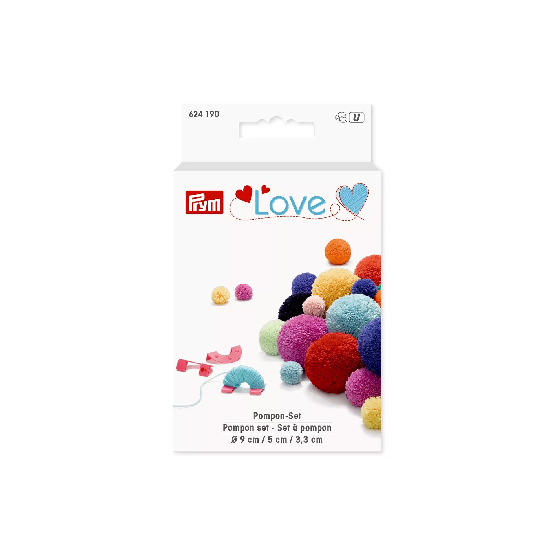 Kit com 3 Fazedores de Pompons Prym Love 3,3cm 5cm e 9cm - Prym