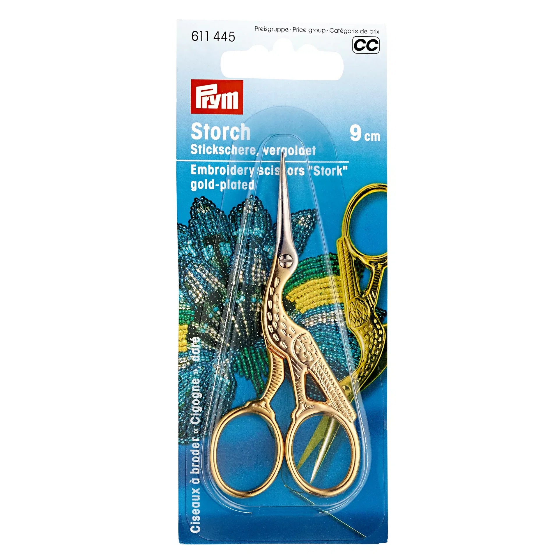 Tesoura de Bordado Cegonha Dourada 9cm para Costura - Prym