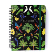 Planner Permanente Wire-o Cicero A5 14,8x21cm Semanal com Notas Pássaros Floresta Tropical Preto