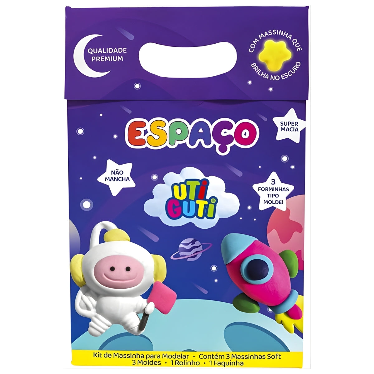 Estojo Massinha Soft para Modelar e Acessórios com 9 Peças Espaço - Utiguti
