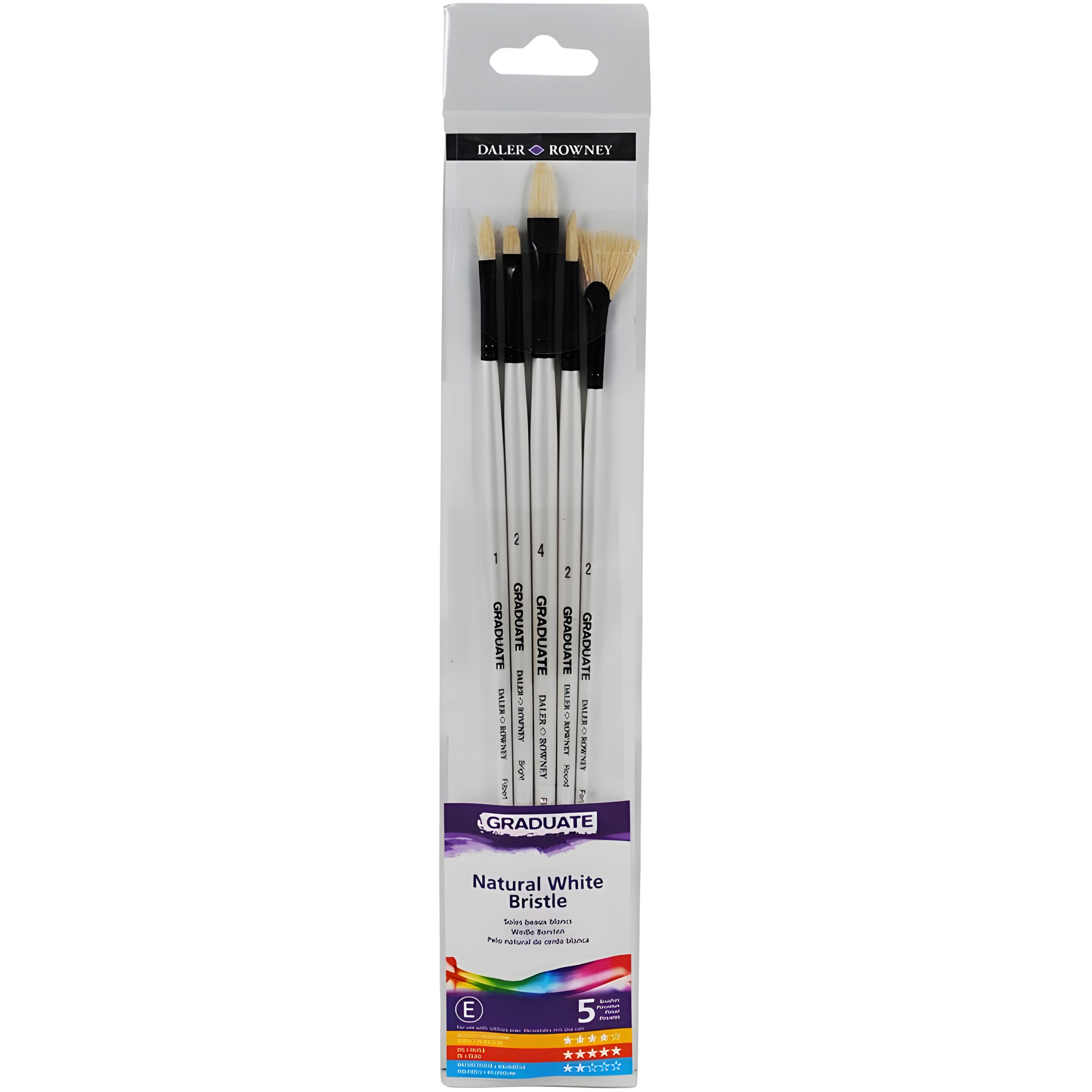 Kit Pinceis Daler & Rowney Graduarte Bristle Cabo Longo Set 5 Und