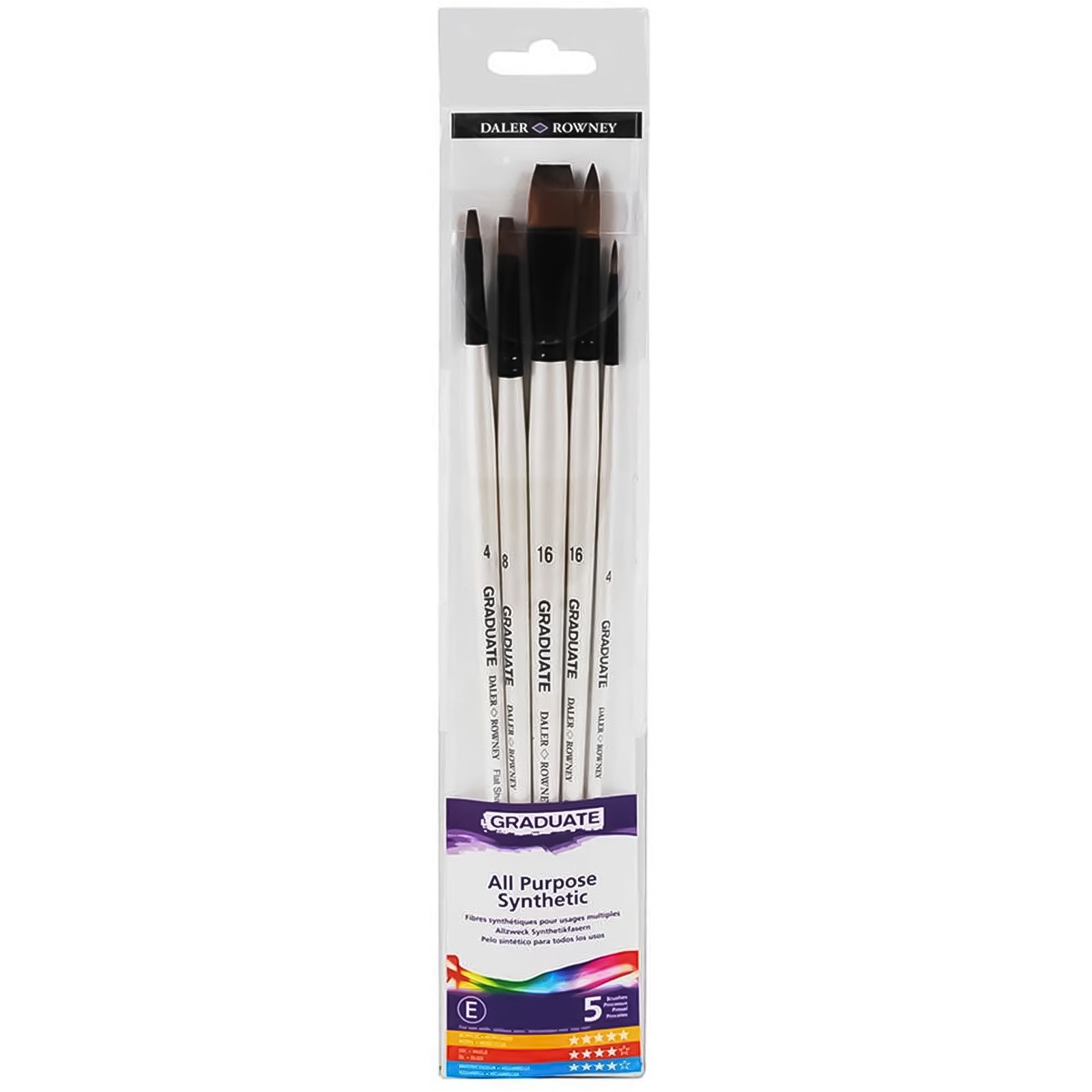 Kit Pinceis Daler & Rowney Graduate Sinteticos Cabo Longo Com 5 Uni.