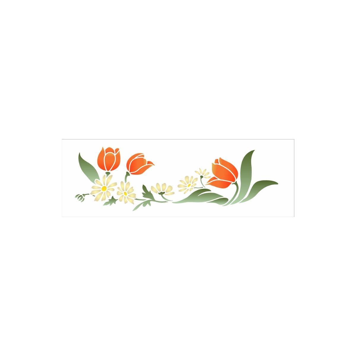 Stencil Opa 10x30cm - Flores Tulipas Iii - 3464