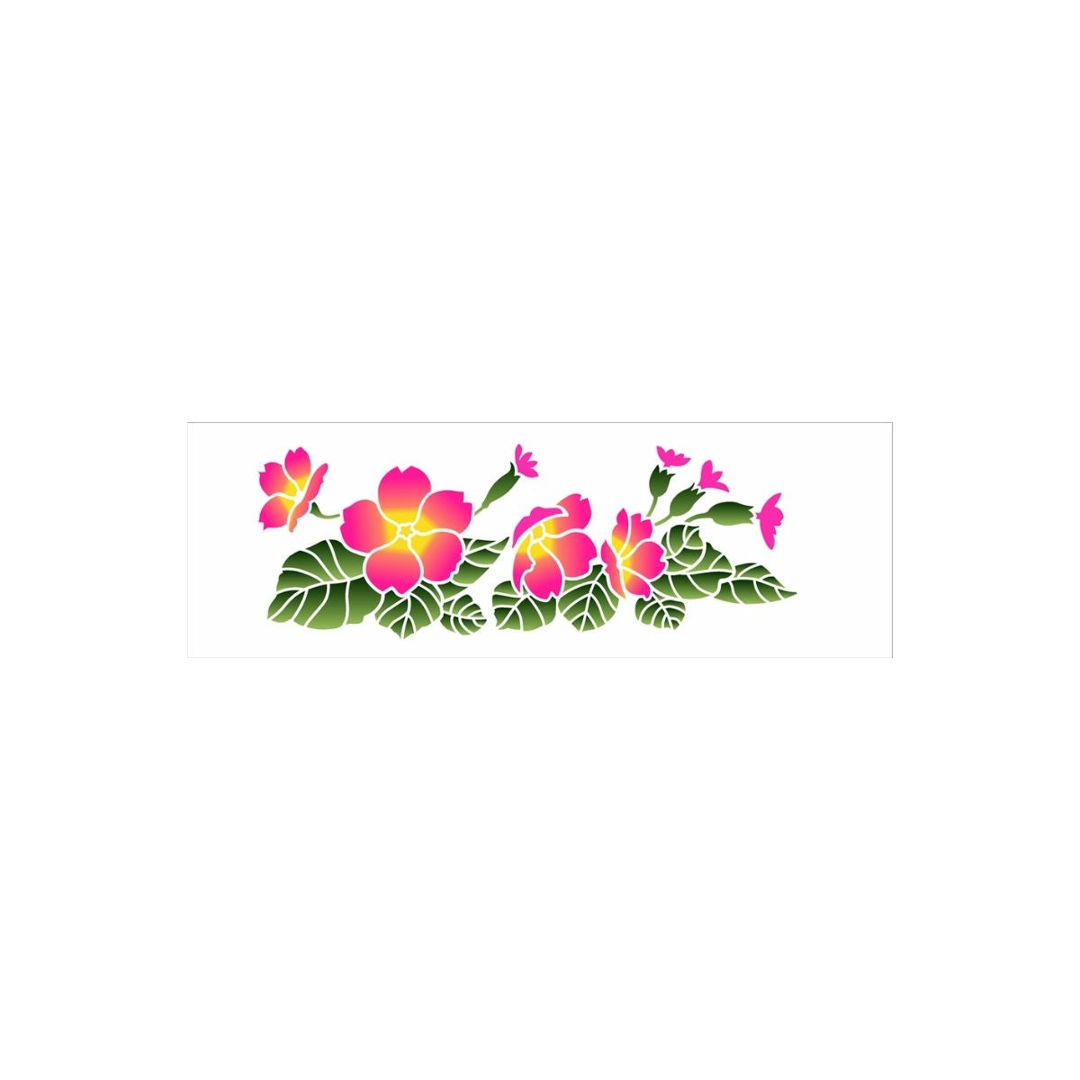 Stencil Opa 10x30cm - Flores Prímulas - 3462
