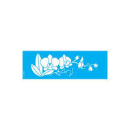 Stencil Opa 10x30cm - Flores Orquídea Phalaenopsis - 3461