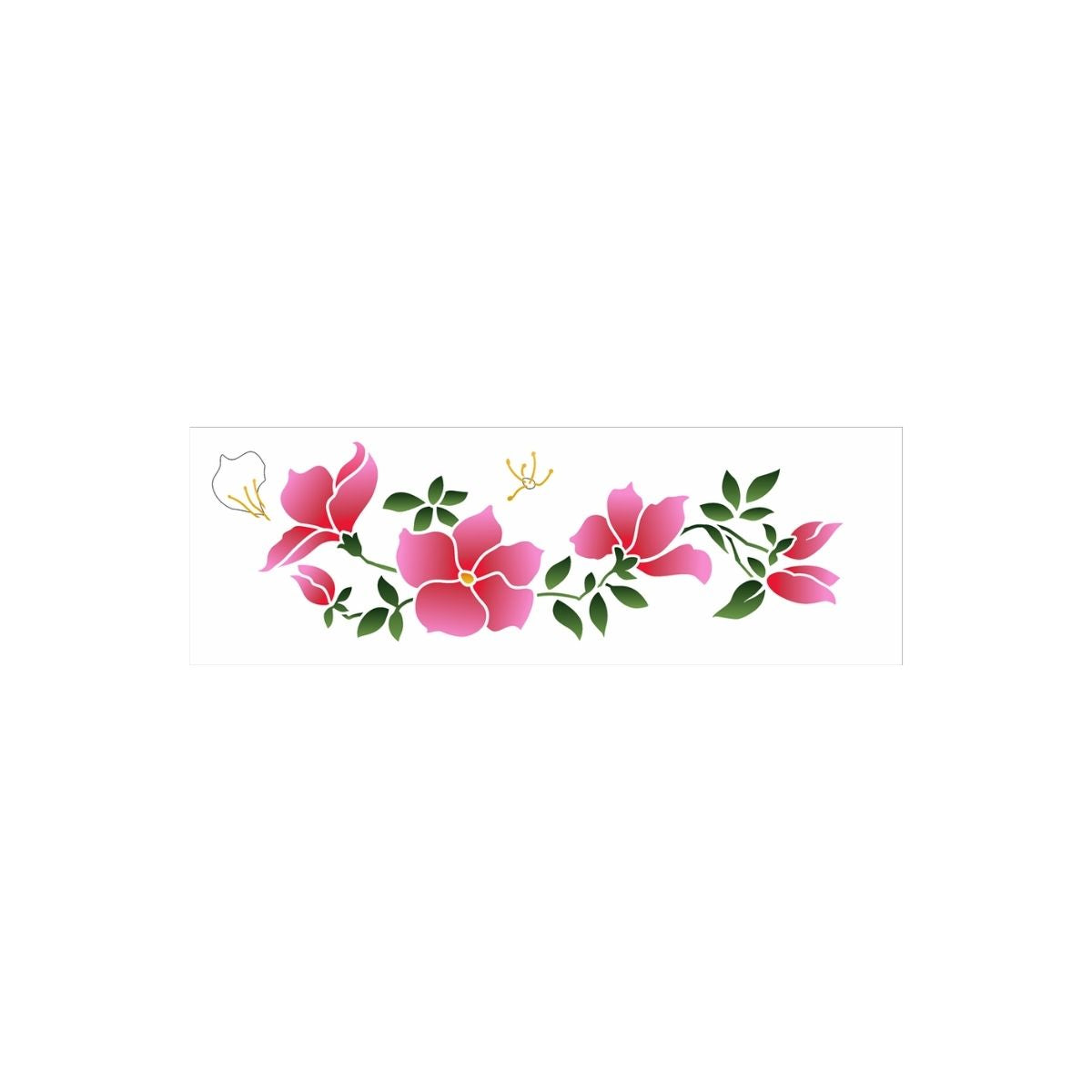 Stencil Opa 10x30cm - Flores Centaurea Cyanus - 3459