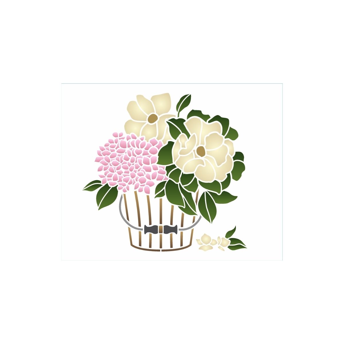 Stencil Opa 20x25cm - Flores no Balde - 3472