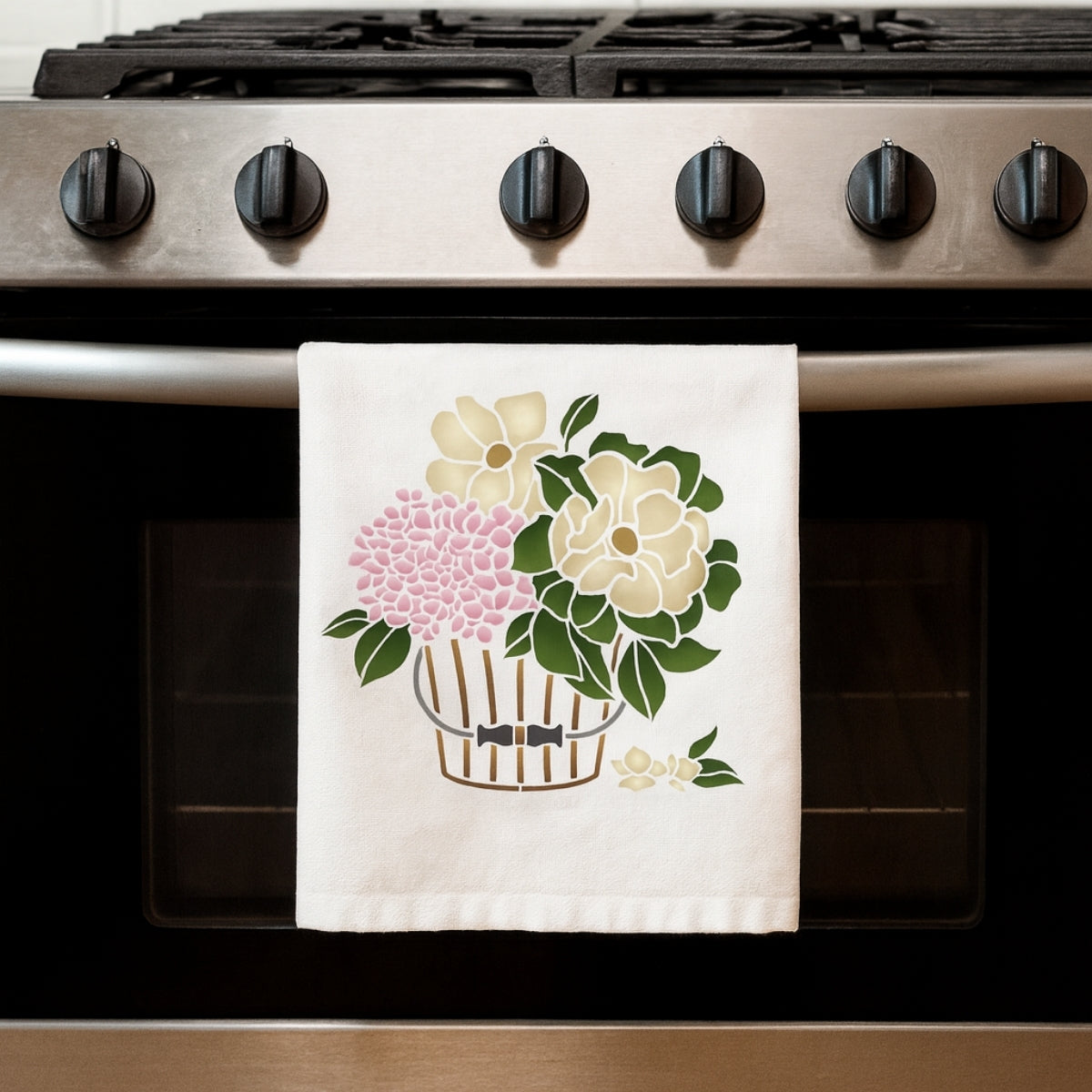 Stencil Opa 20x25cm - Flores no Balde - 3472