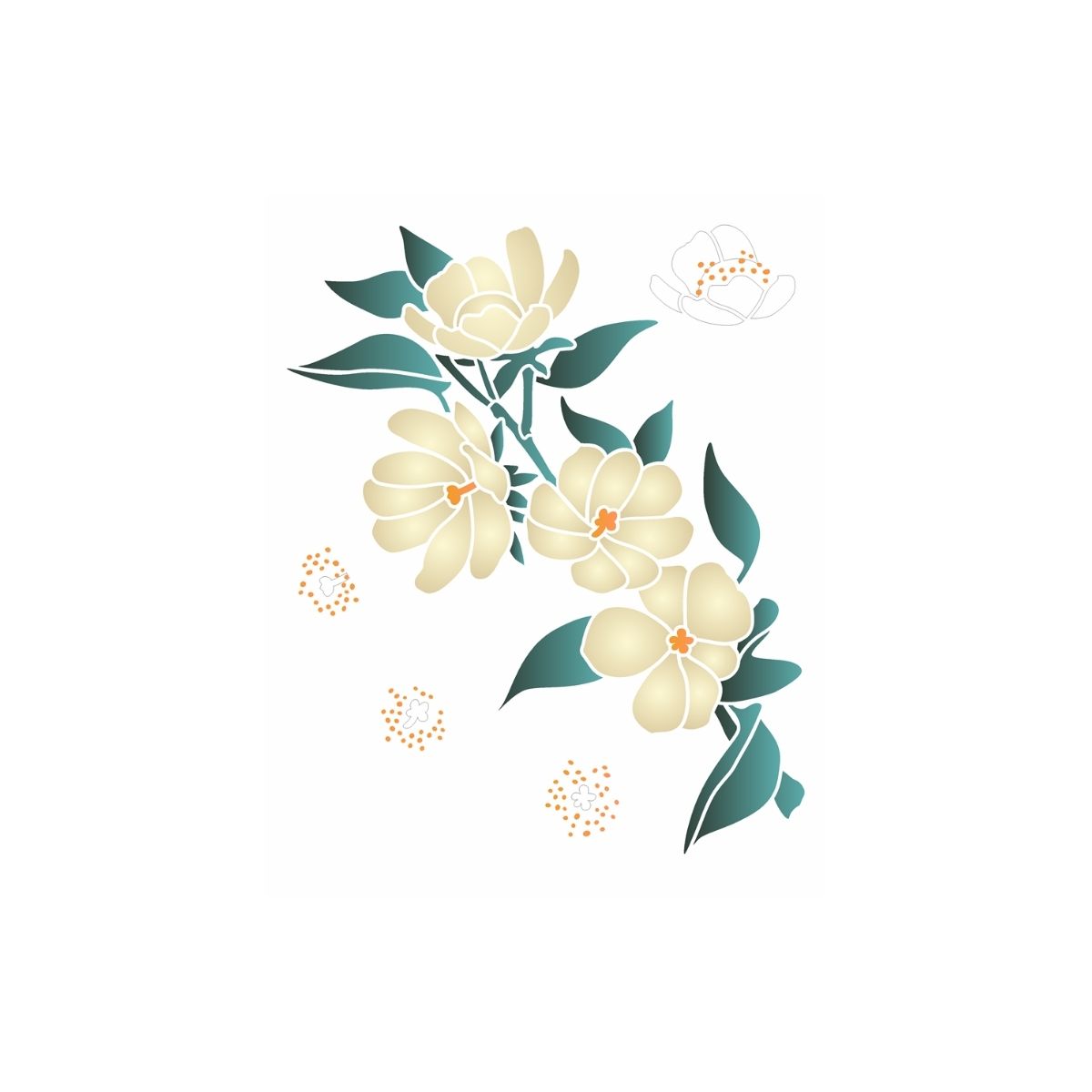 Stencil Opa 20x25cm - Flores Ora-pro-nóbis - 3473