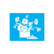 Stencil Opa 20x25cm - Pote com Flores Amor Perfeito - 3476