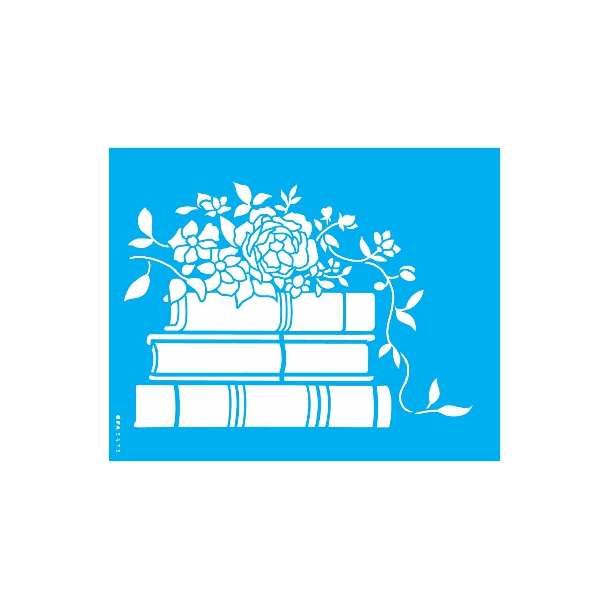 Stencil Opa 20x25cm - Livros e Flores - 3475