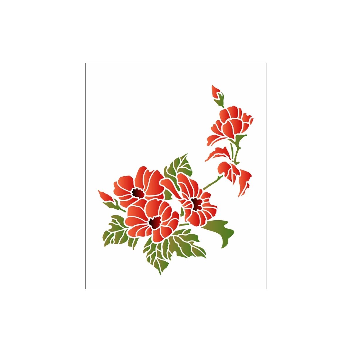 Stencil Opa 20x25cm - Flores Papoulas - 3474