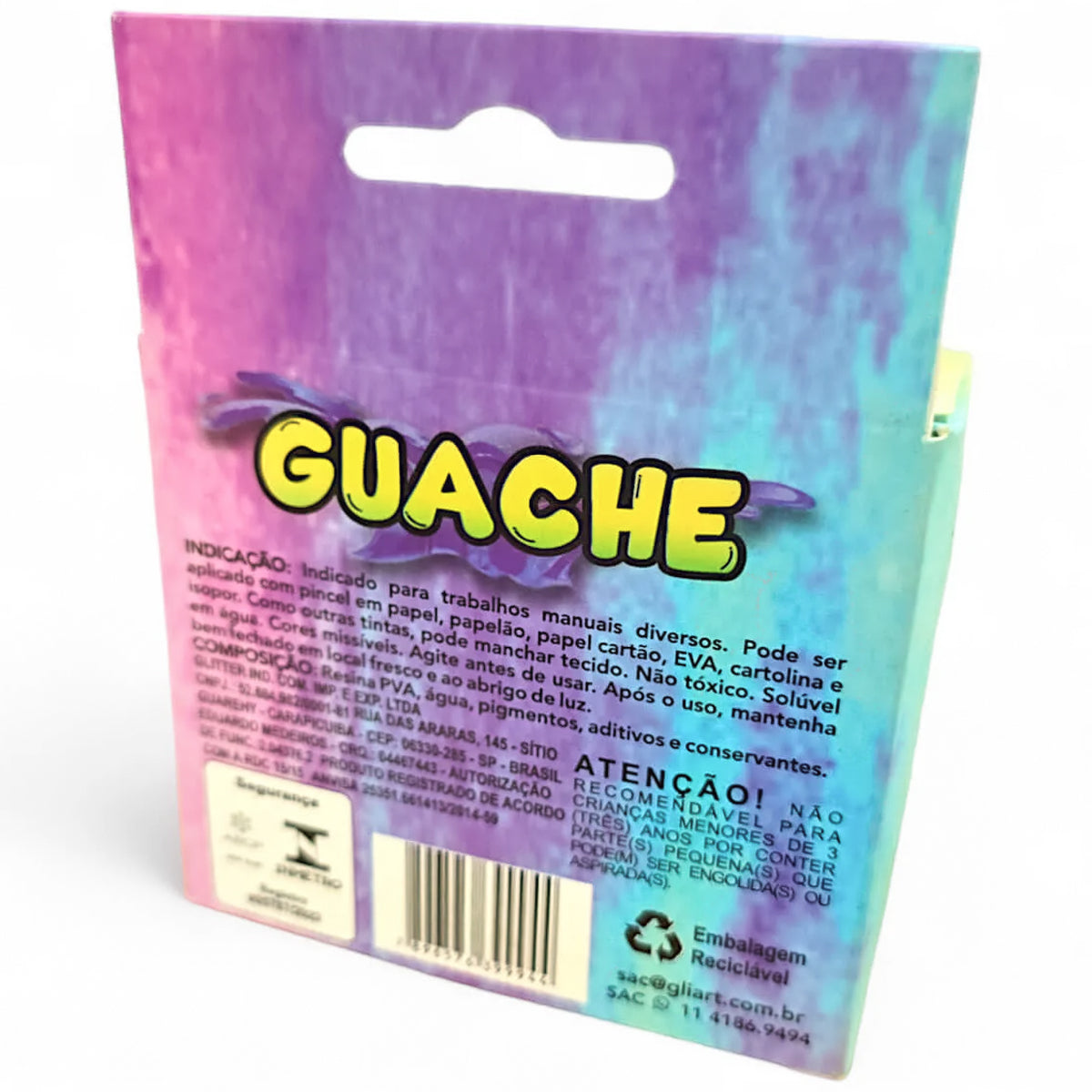 Tinta Guache 6 Cores 15ml Gliart Pintura Infantil