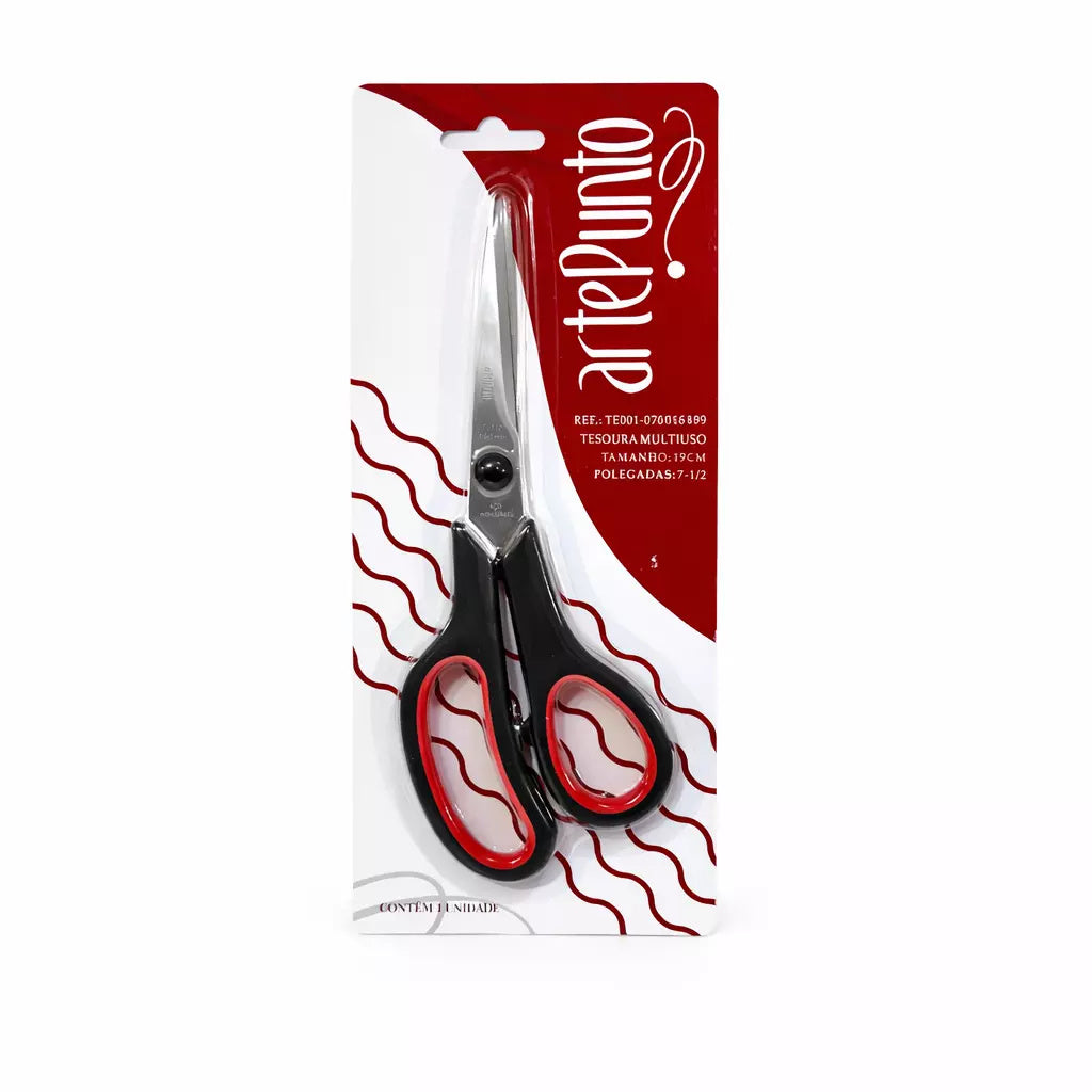 Tesoura Multiuso para Costura Preta 19cm - Artepunto