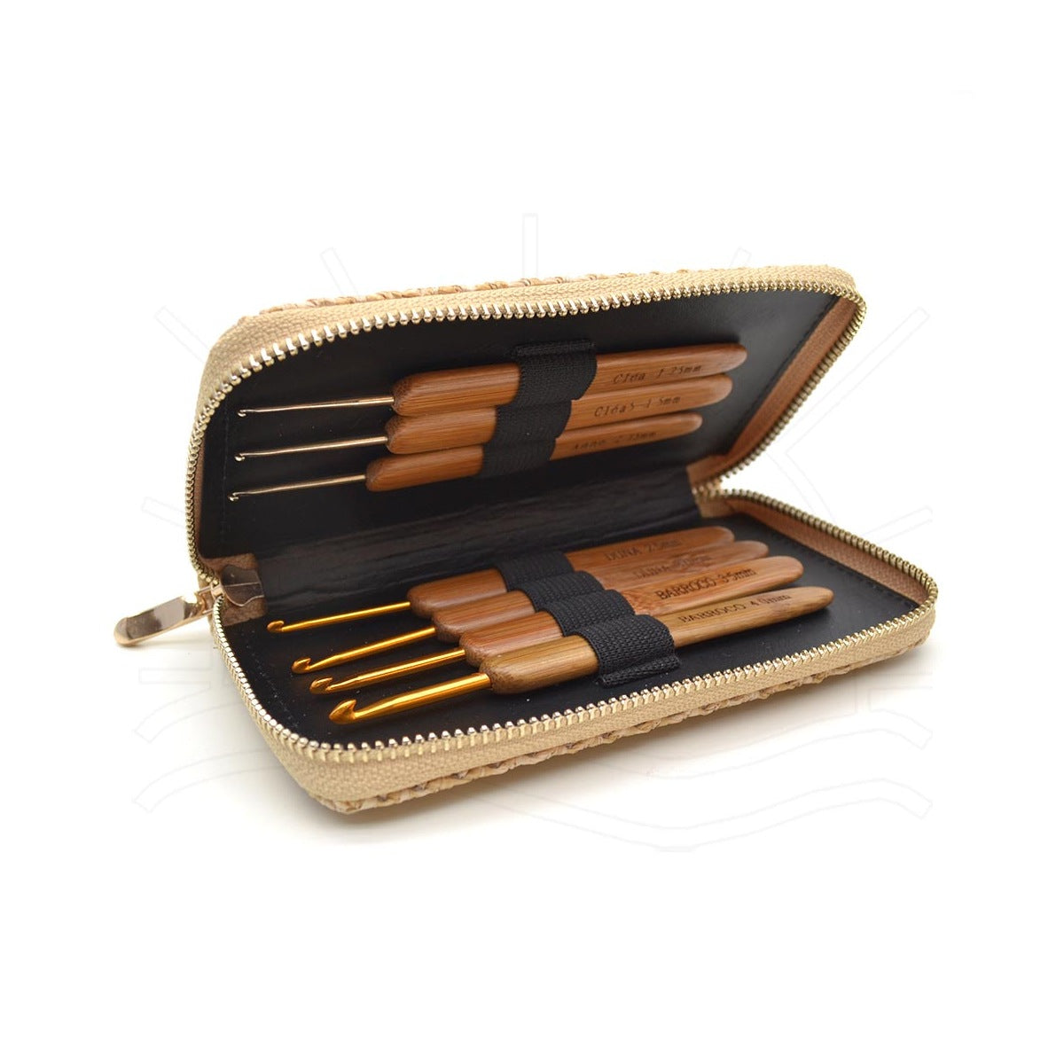 Kit de Agulhas para Crochê de Bambu com 6 Peças para Amigurumi e Artesanato - Círculo