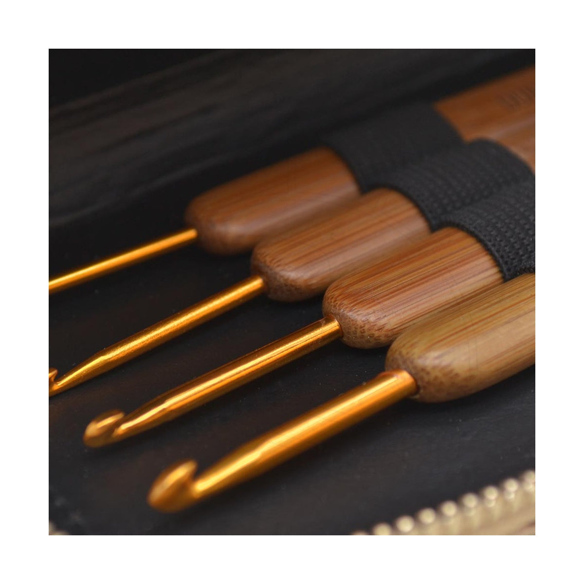 Kit de Agulhas para Crochê de Bambu com 6 Peças para Amigurumi e Artesanato - Círculo