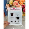 Kit Carimbos Decorativos M Vaso de Flores Scrapbook - Lilipop