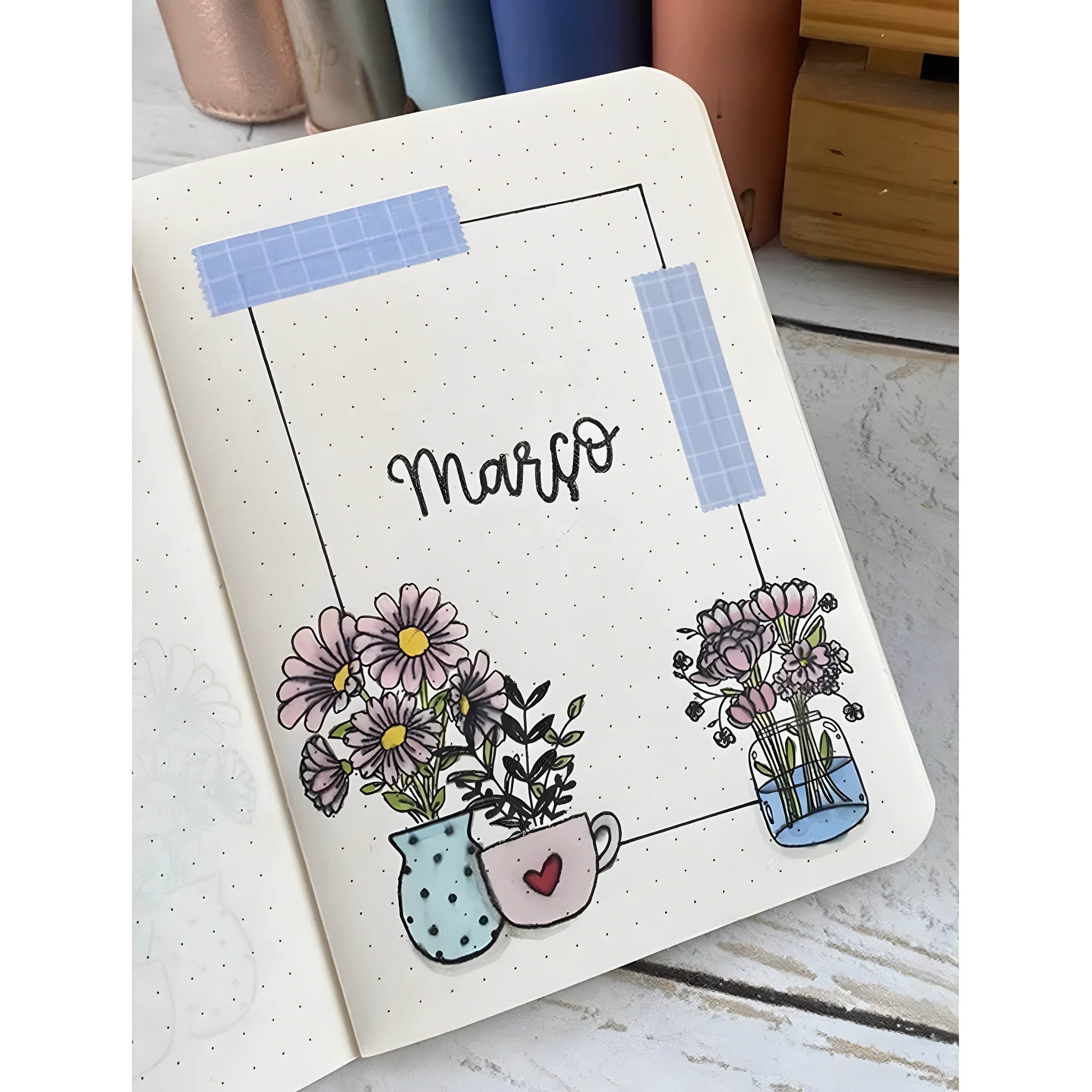 Kit Carimbos Decorativos M Vaso de Flores Scrapbook - Lilipop