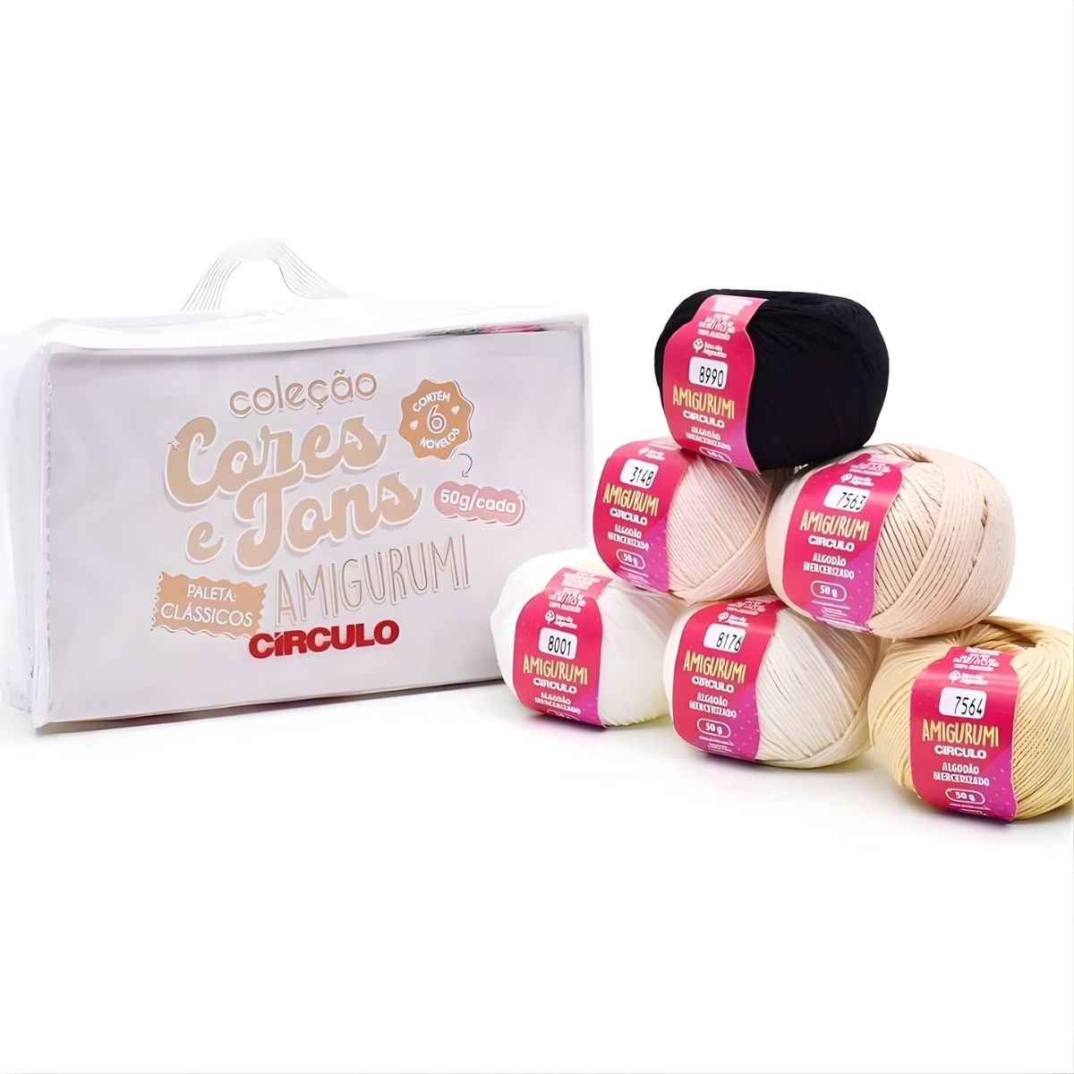 Kit Amigurumi Coleção Cores e Tons Clássicos 6 Novelos 50g - Círculo