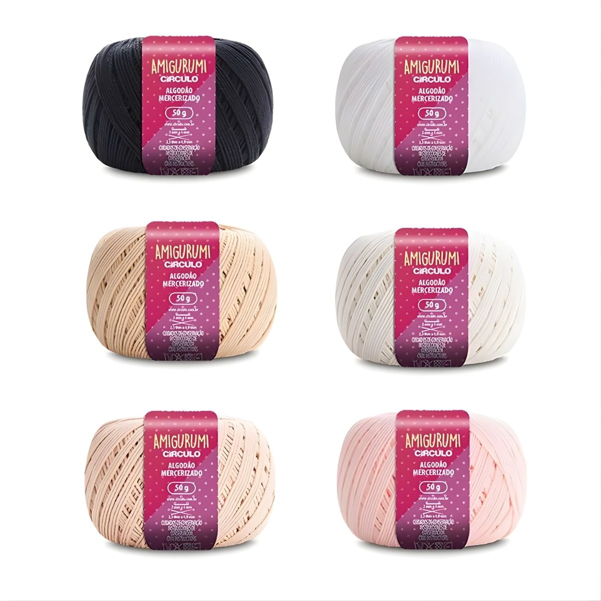 Kit Amigurumi Coleção Cores e Tons Clássicos 6 Novelos 50g - Círculo