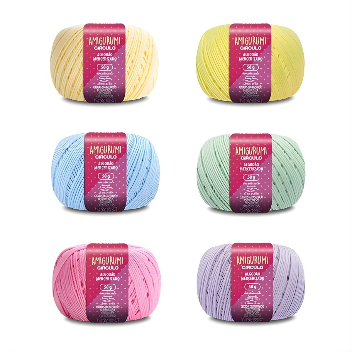 Kit Amigurumi Coleção Cores e Tons Candy Color 6 Novelos 50g - Círculo