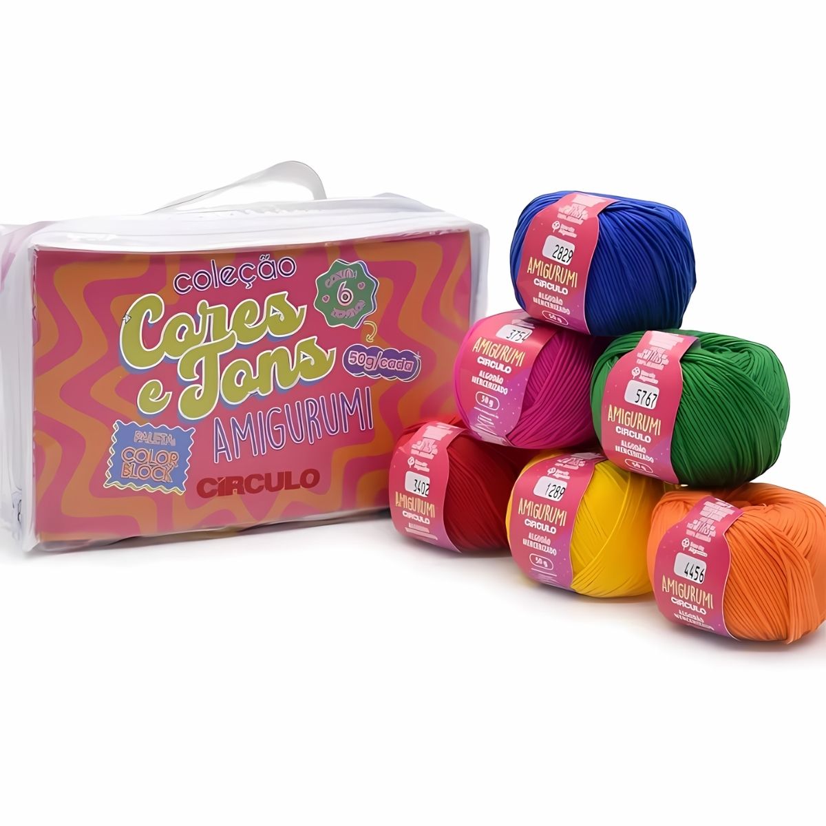 Kit Amigurumi Coleção Cores e Tons Color Block 6 Novelos 50g - Círculo