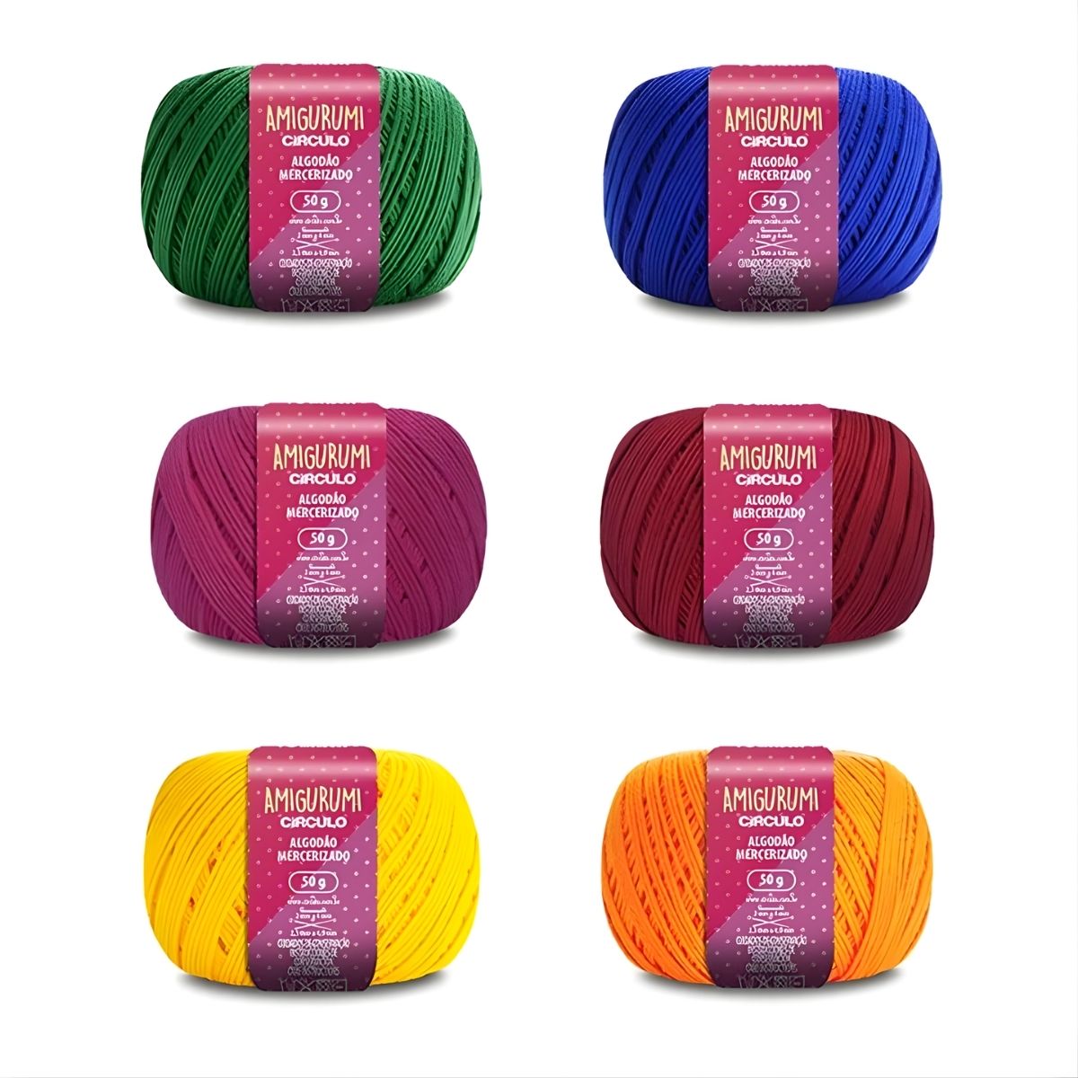 Kit Amigurumi Coleção Cores e Tons Color Block 6 Novelos 50g - Círculo
