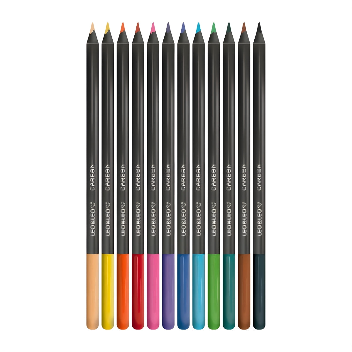 Estojo Lápis de Cor Carbon com 12 Cores - Leo & Leo 4430