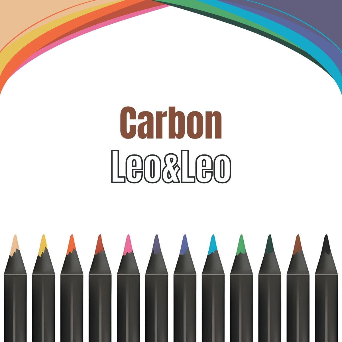 Estojo Lápis de Cor Carbon com 12 Cores - Leo & Leo 4430