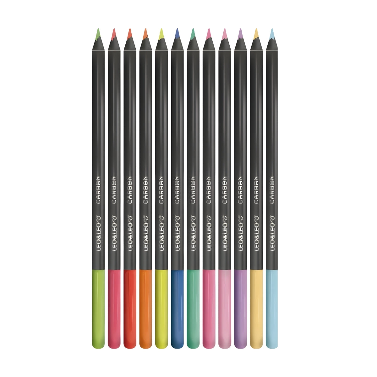 Estojo Lápis de Cor Carbon com 6 Neon + 6 Pastel - Leo & Leo 4434