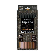 Estojo Lápis de Cor Carbon com 12 Cores Tons de Pele 4676 - Leo & Leo
