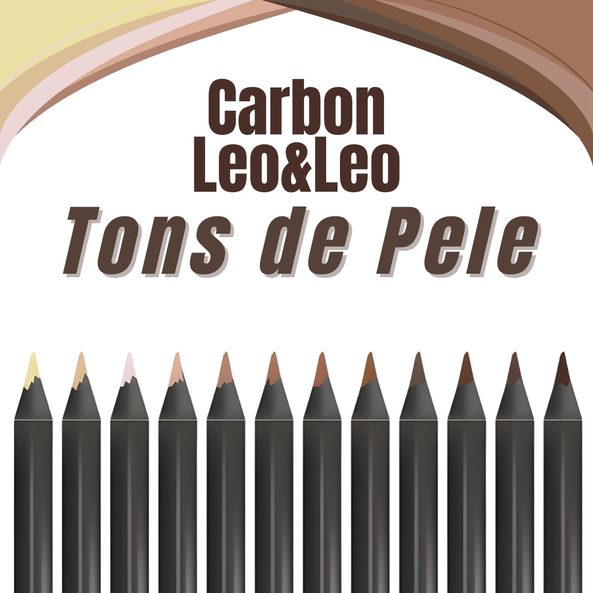 Estojo Lápis de Cor Carbon com 12 Cores Tons de Pele - Leo & Leo 4676