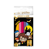 Estojo Lápis de Cor Neon Harry Potter Sextavado com 8 Cores 72122 - Leo & Leo