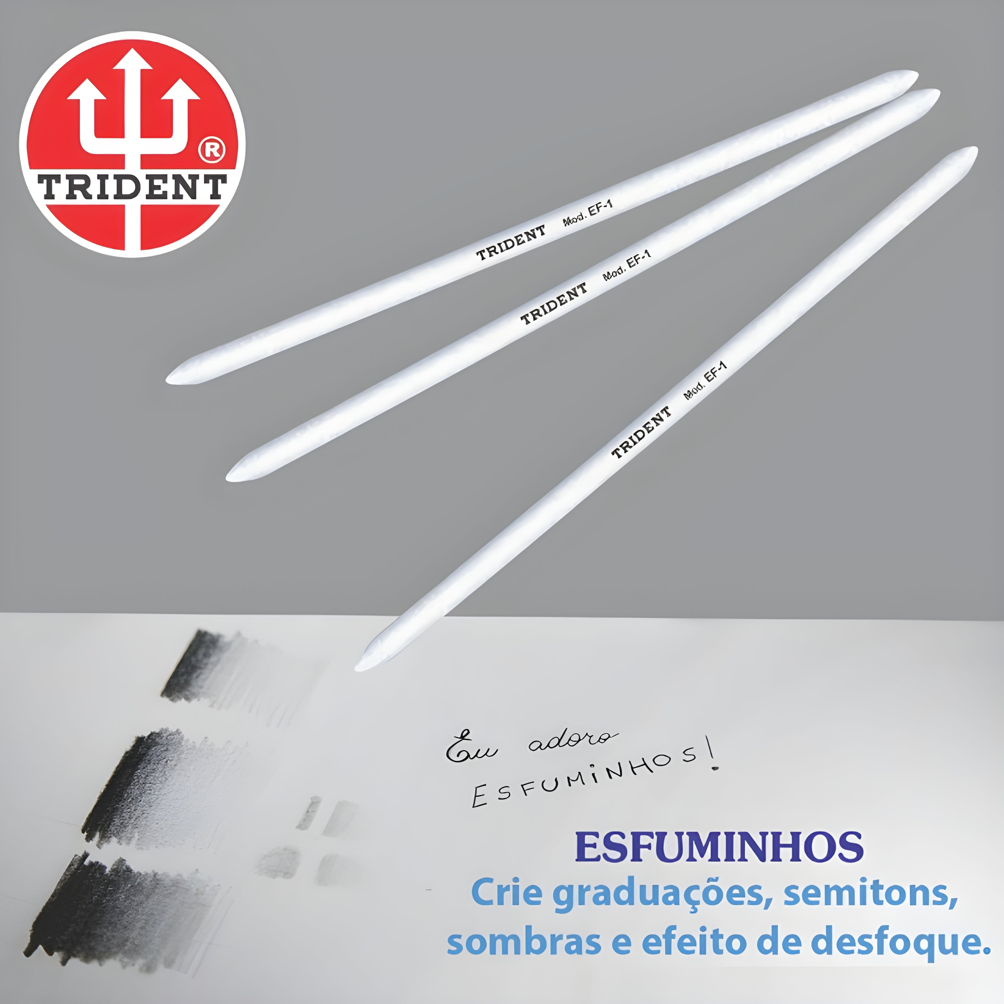 Esfuminho Trident para Desenho Artístico 5,35 Mm em Fibra Longa - Modelo Ef-2