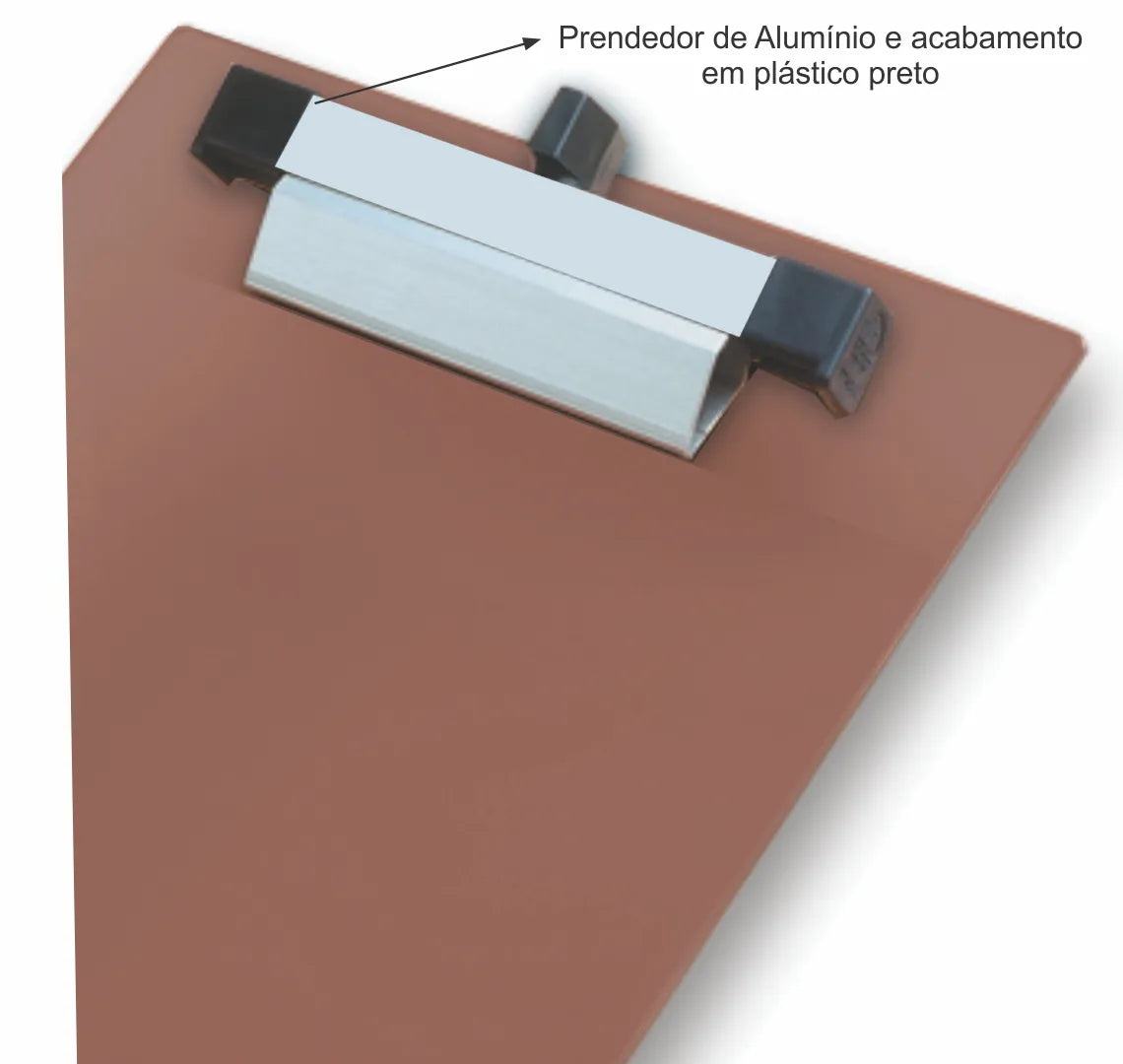 Prancheta Portátil com Prendedor Trident Acrílico Fumê Ofício 37x24 Cm - Modelo 4811