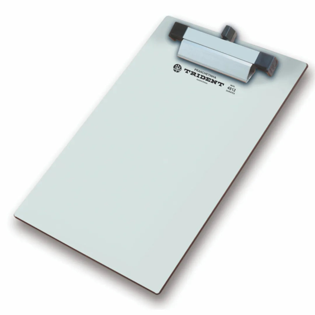 Prancheta Portátil com Prendedor Trident Cor Branca Ofício 37x24 Cm - Modelo 4812