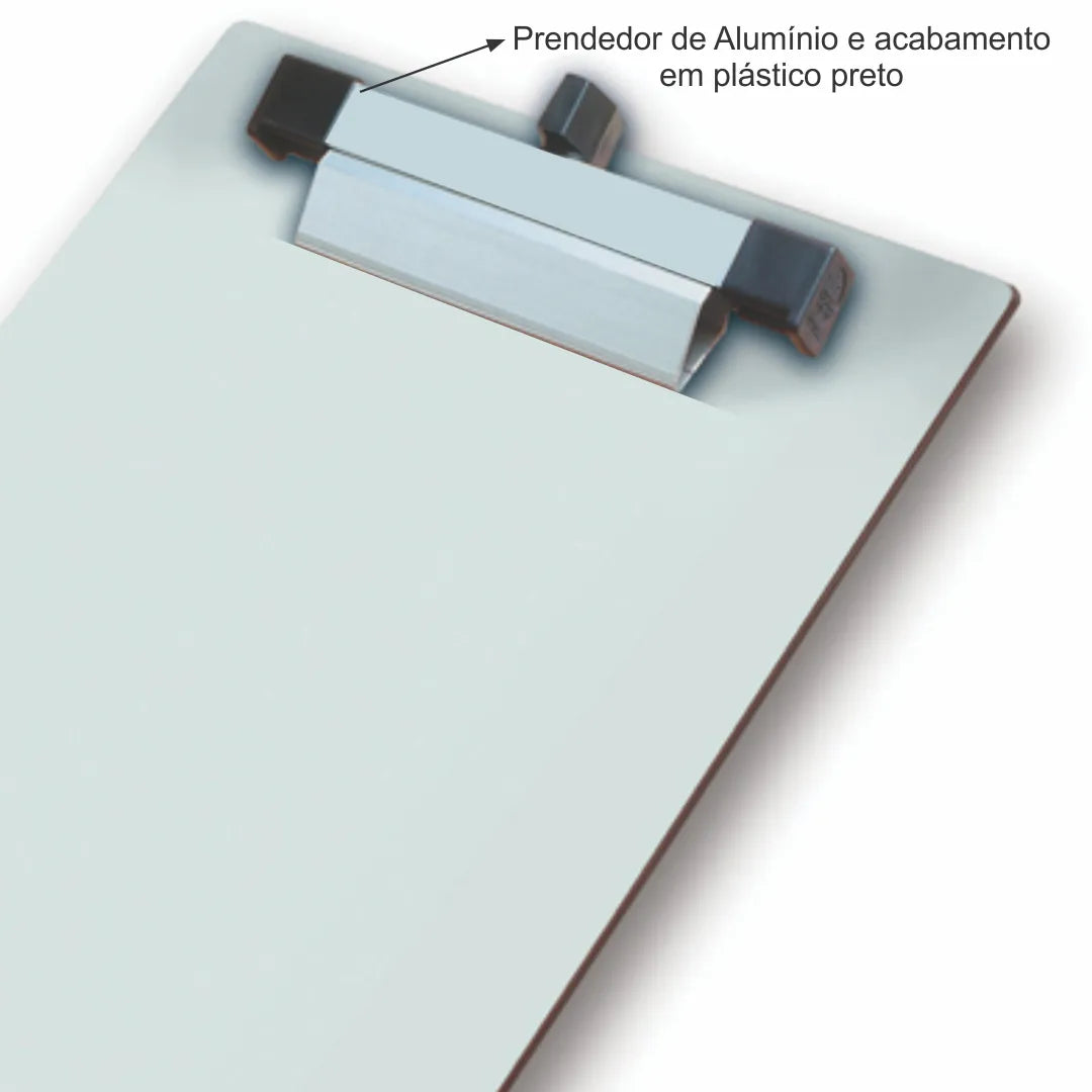 Prancheta Portátil com Prendedor Trident Cor Branca Ofício 37x24 Cm - Modelo 4812