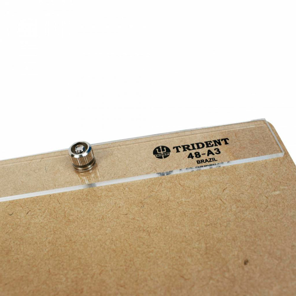 Prancheta Portátil Trident em Mdf Natural 4 Mm com Prendedor de Acrílico A3 45x34 Cm - Modelo 48-a3m