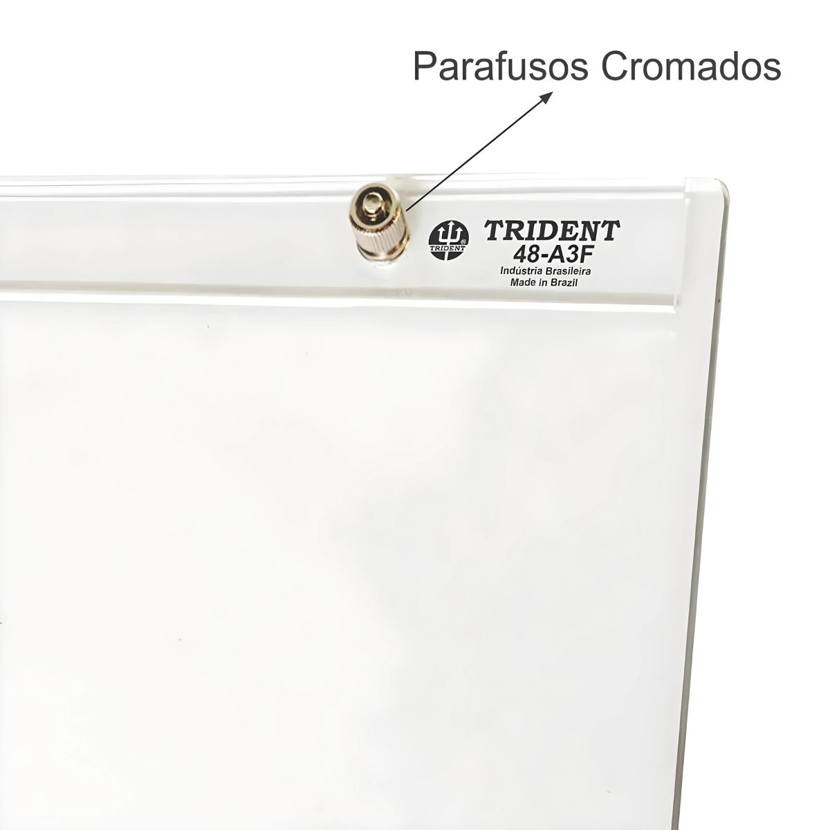 Prancheta Trident Portátil Fórmica Branca com Prendedor Acrílico A3 45x34 Cm - Modelo 48-a3f