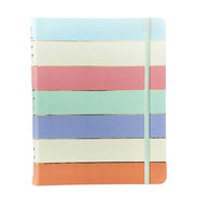 Caderno Criativo Argolado Cicero 17x24cm 90 Folhas Duo Pastel Block Sport Listras Pautado e Pontado